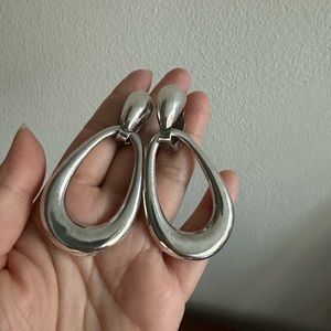Sterling silver statement earrings with omega backing
